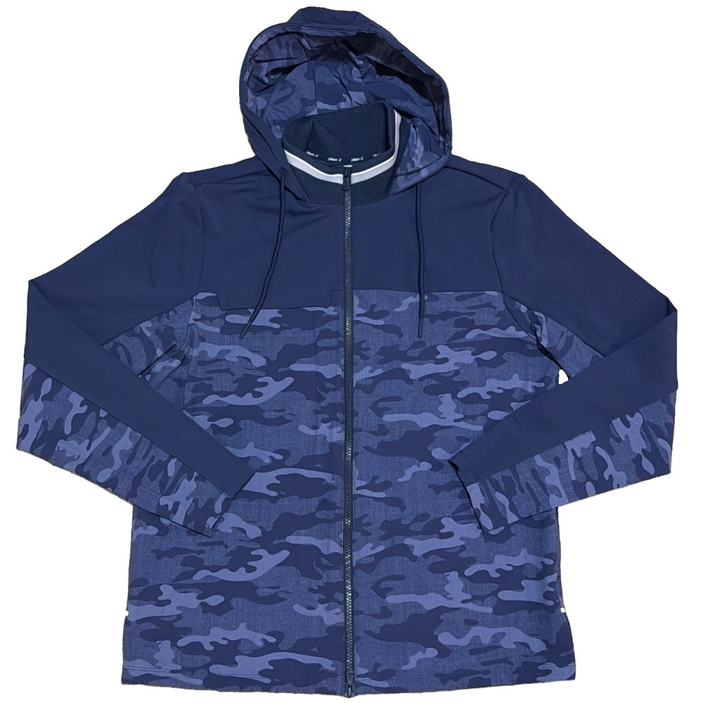 Johnnie-O Callahan Jacket Mens M Navy Camo Hooded Full Zip Golf JMJK100070